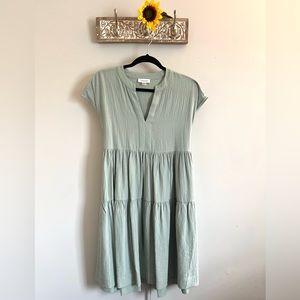 CALVIN KLEIN Women's Gauze Shift Dress-Size 4- Sage Green color